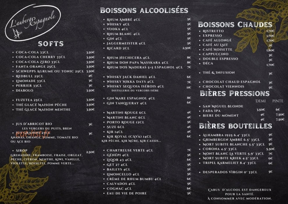 L'auberge Espagnole — carte page 8