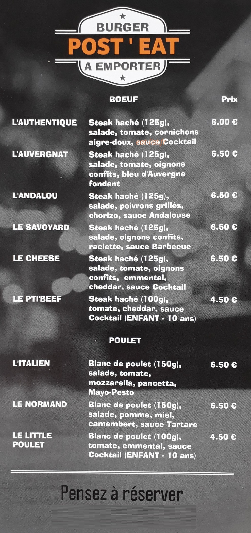 Post'eat — carte page 2