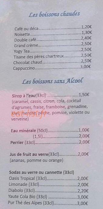 Le Comptoir du Bois d'Amour — carte page 5