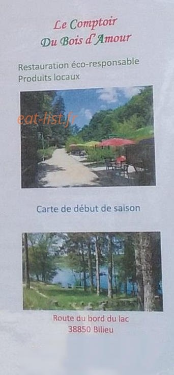 Le Comptoir du Bois d'Amour — carte page 1
