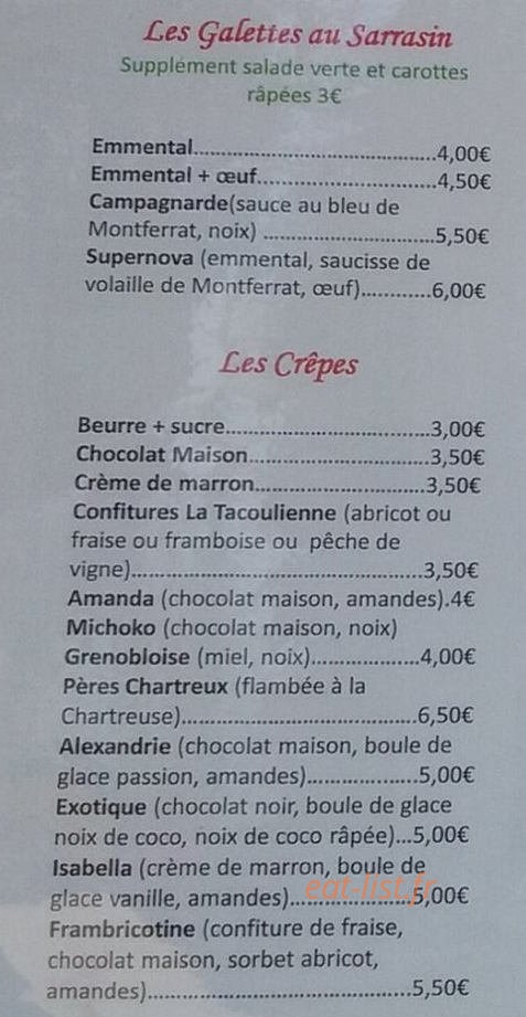 Le Comptoir du Bois d'Amour — carte page 2