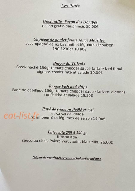 Le Tilleuls — carte page 2