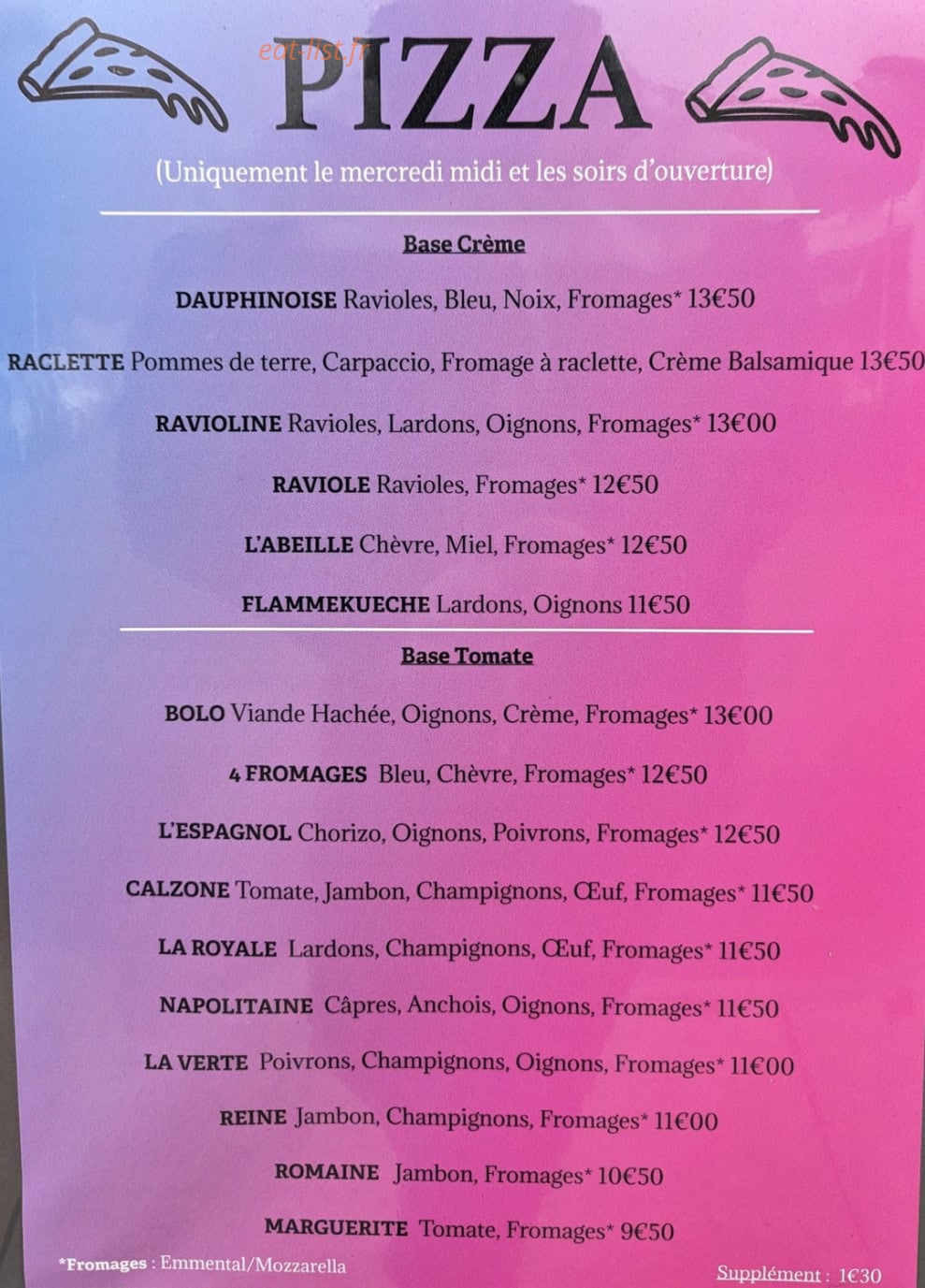 La tentation des gourmets — carte page 1