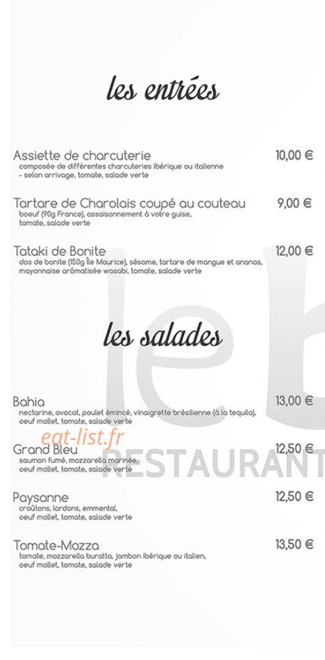 Le Bahia — carte page 1