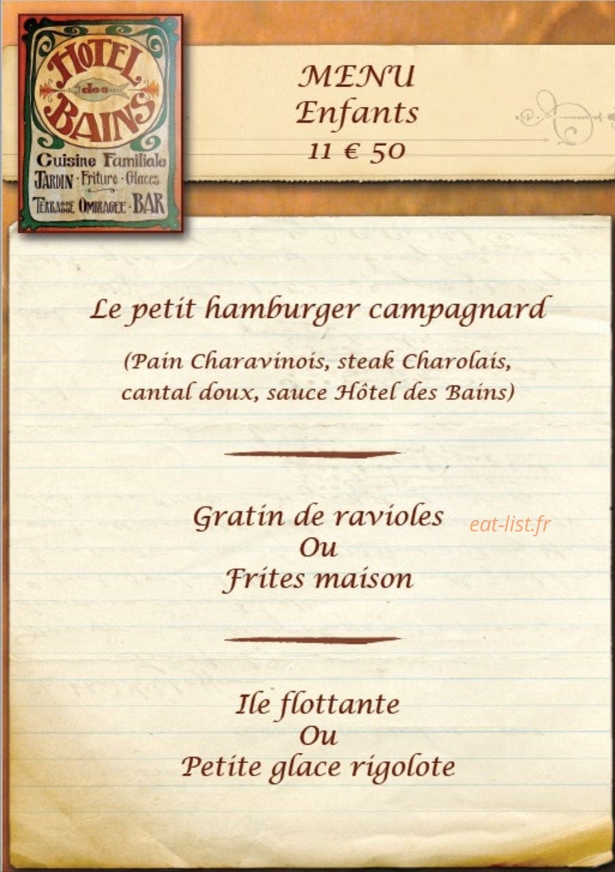 Restaurant de l' Hôtel des Bains — carte page 7