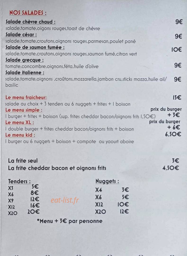 Burger & co — carte page 2