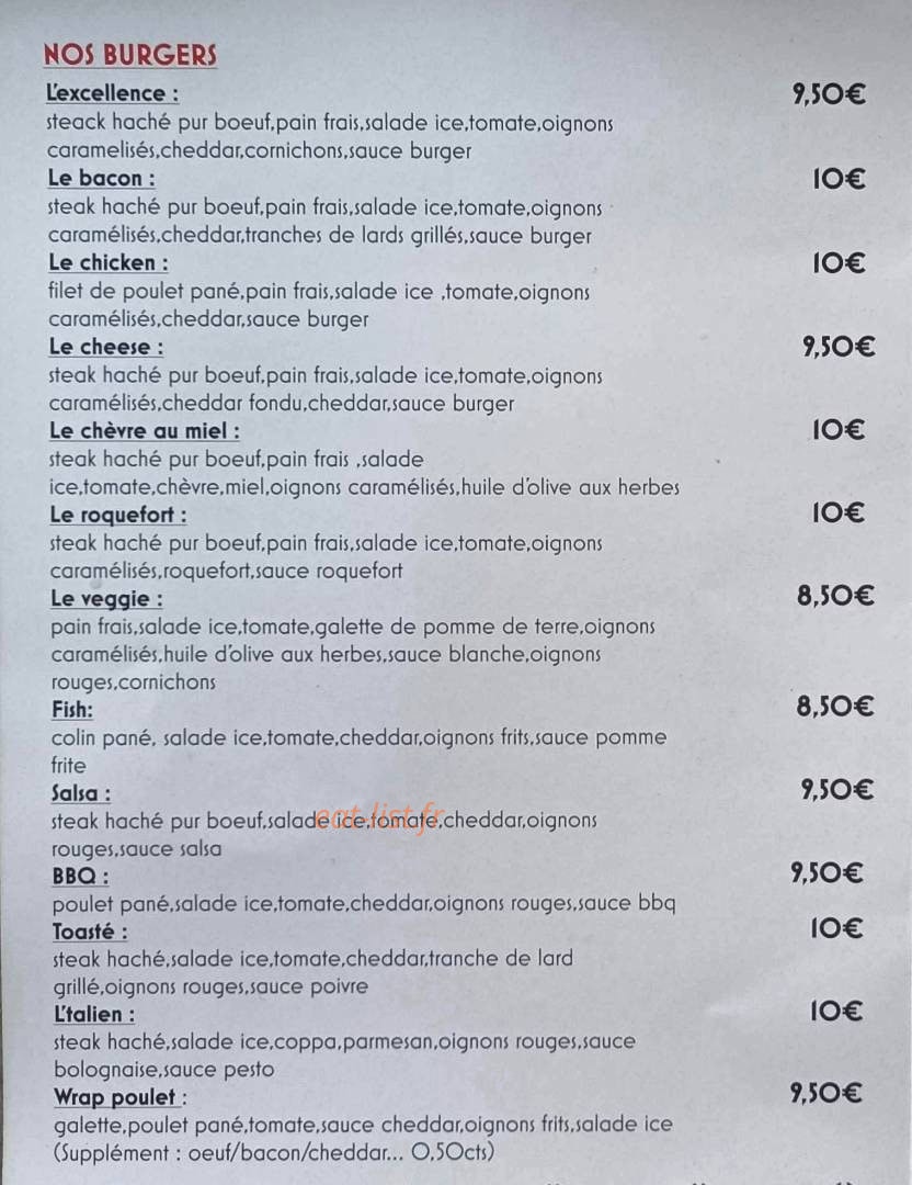 Burger & co — carte page 1