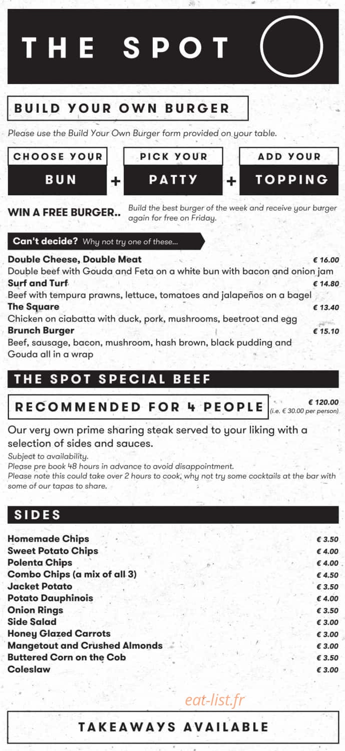 The Spot — carte page 1