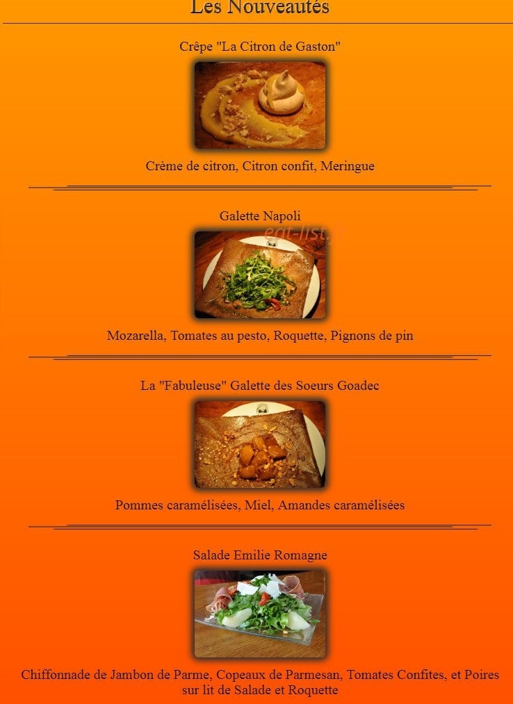 Crêpes à Gogo — carte page 1