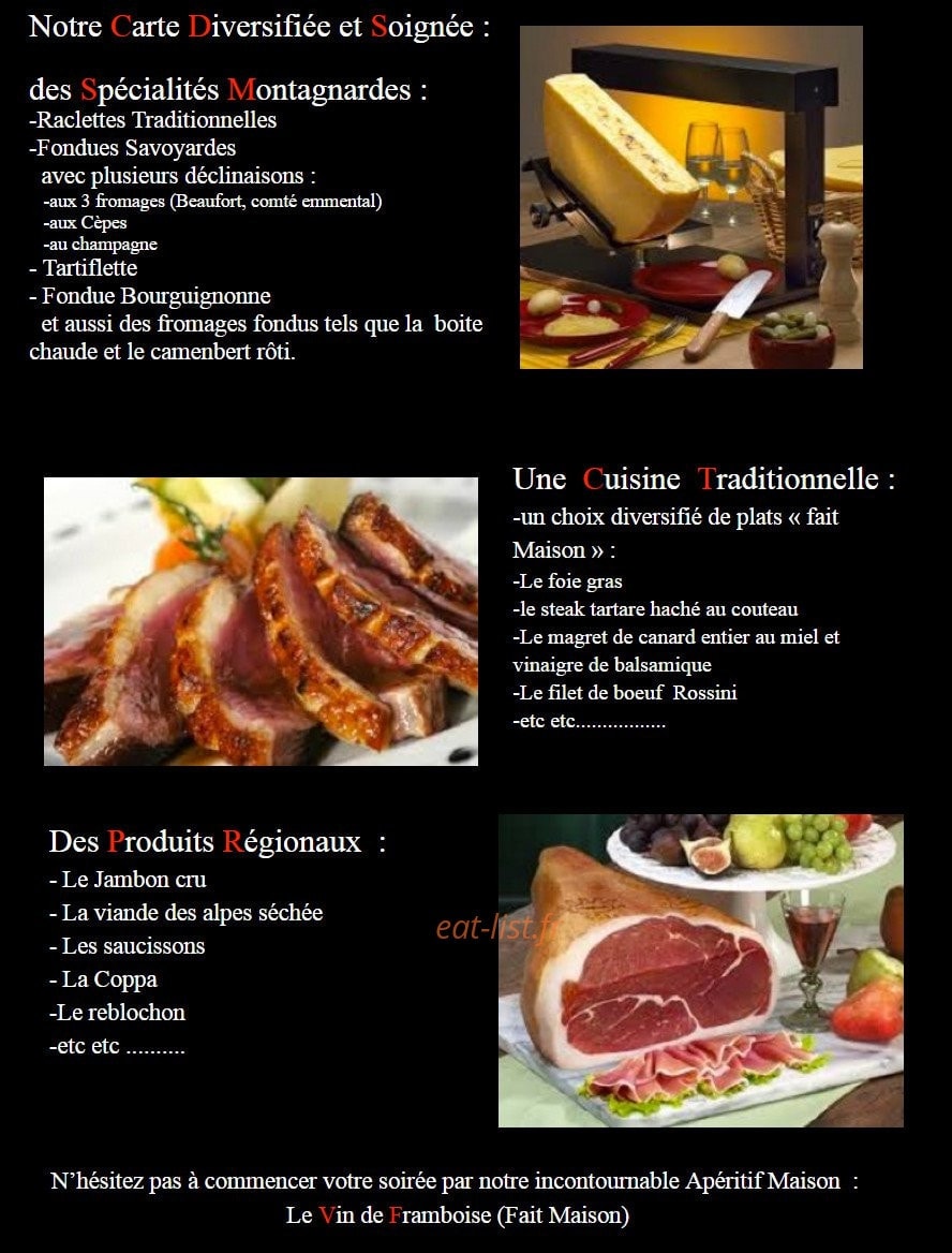 Restaurant Le Rouge et Le Noir — carte page 1