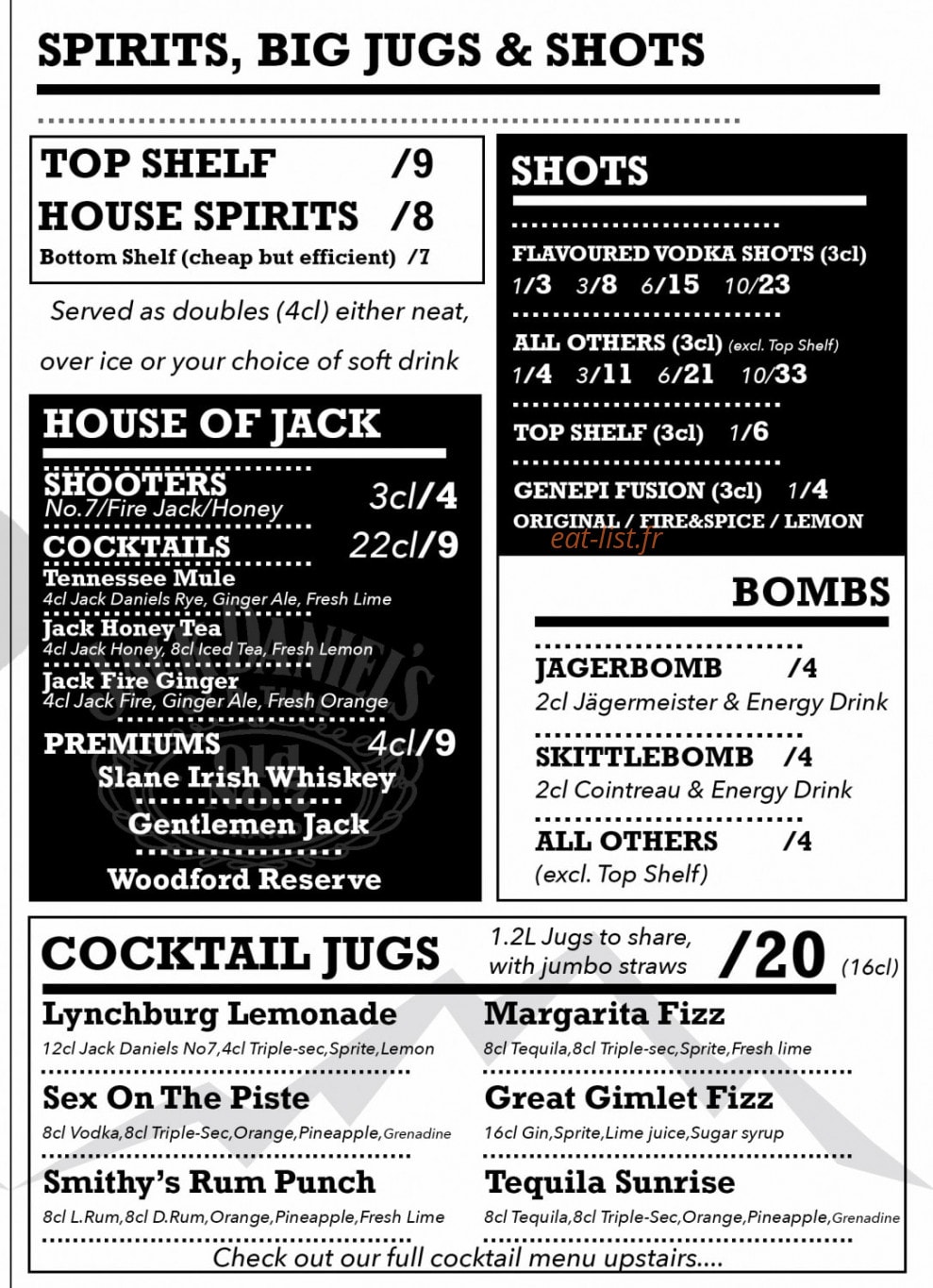 Smithy's Tavern — carte page 10