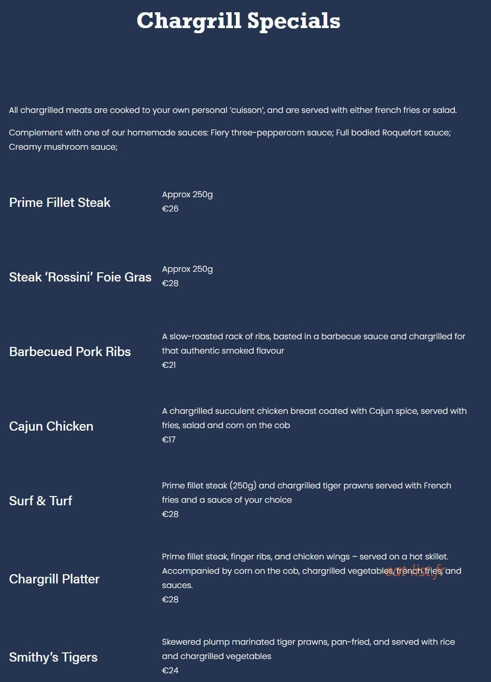 Smithy's Tavern — carte page 5