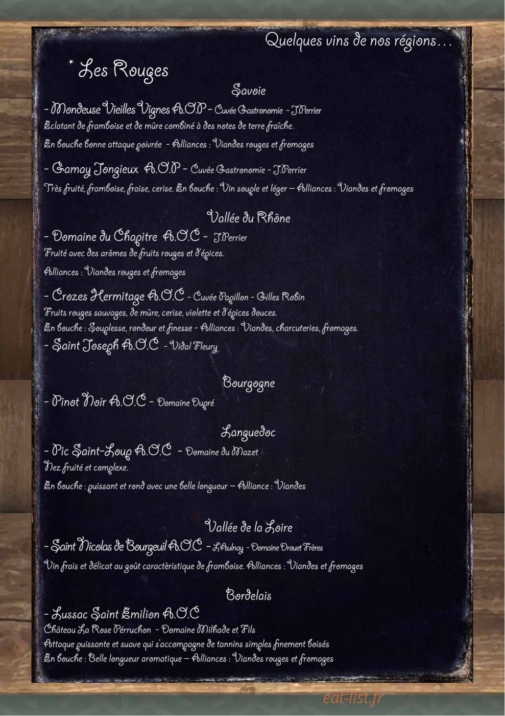 Le Petit Charbon de Bois — carte page 6