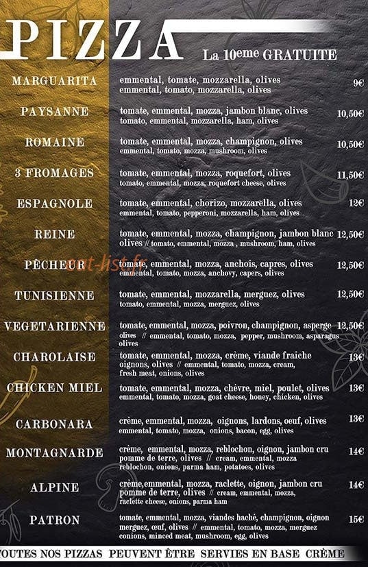 Mich'pizza — carte page 3