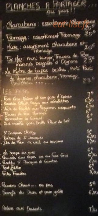 Wine not — carte page 1