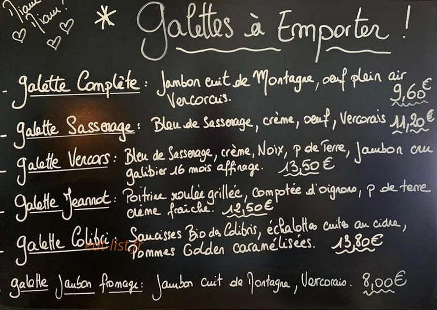 La Crêperie — carte page 1