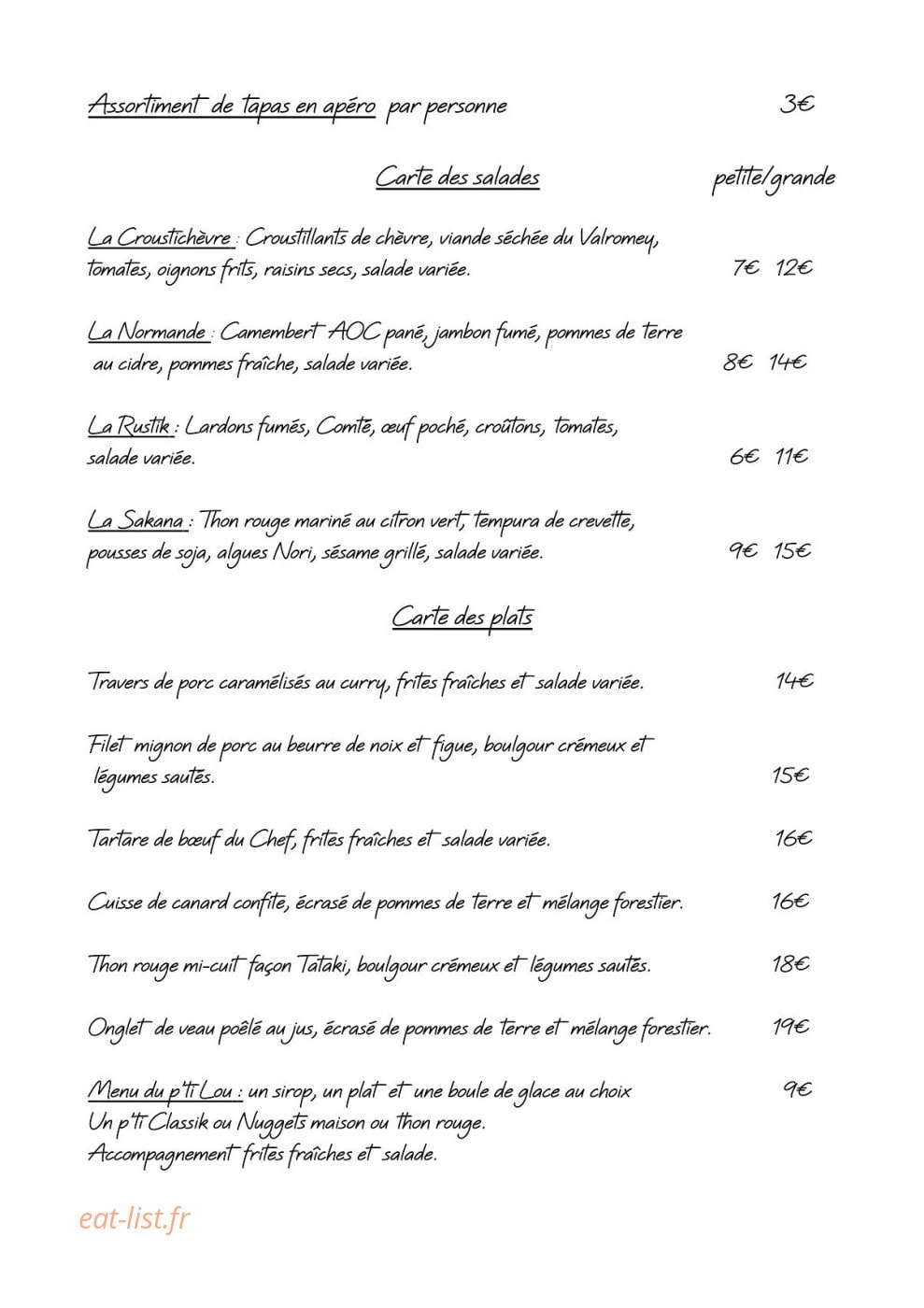Ô puits gourmand — carte page 2