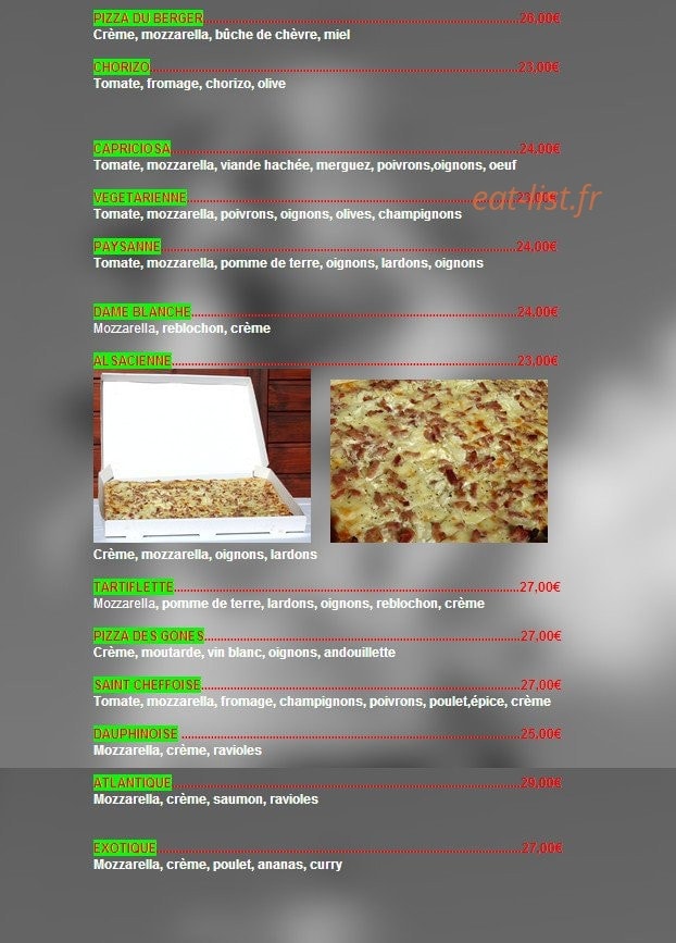 Big Good Pizza — carte page 4
