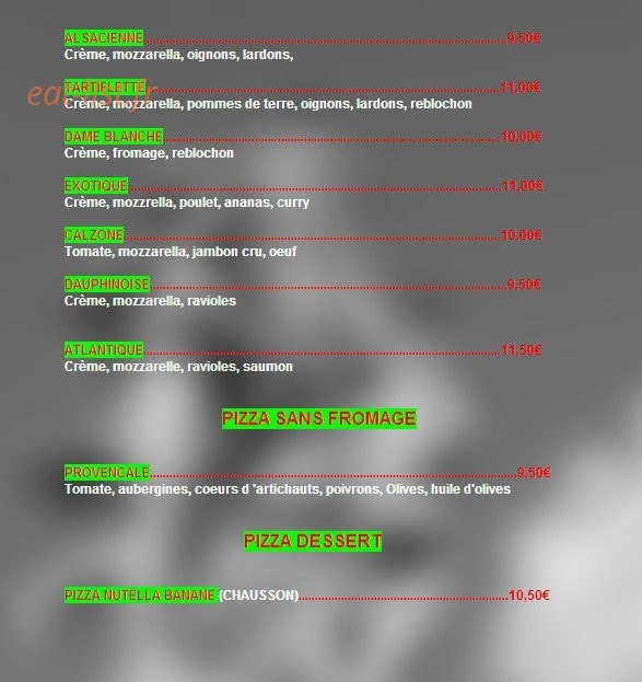 Big Good Pizza — carte page 2
