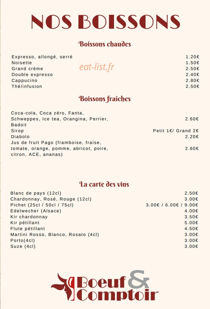 Boeuf et Comptoir — carte page 5