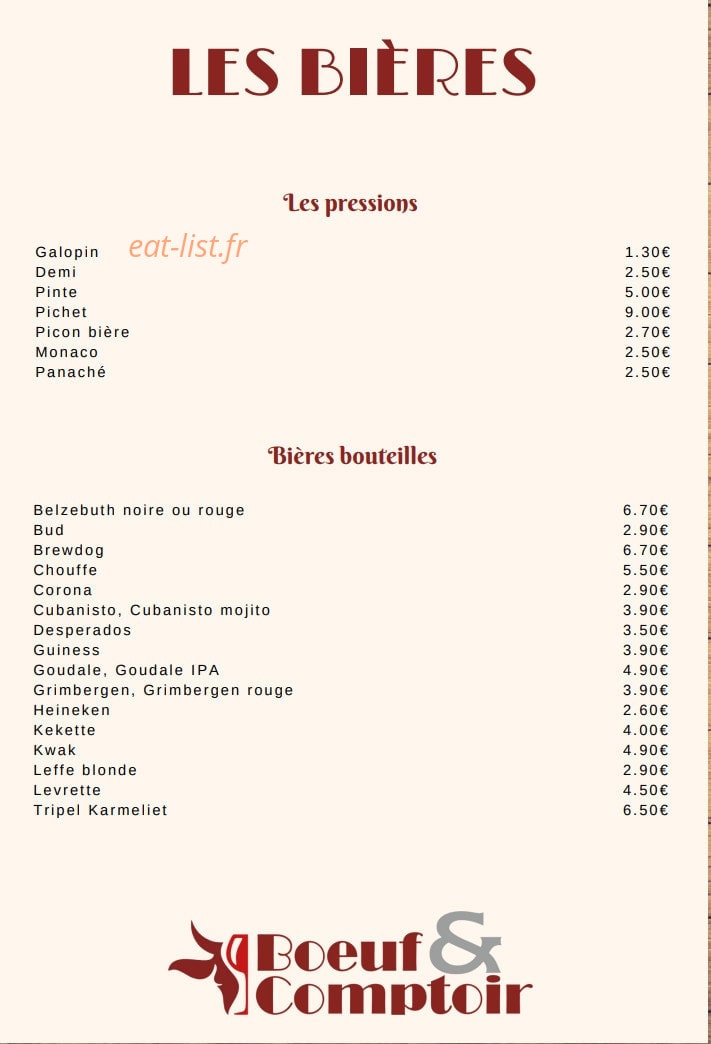 Boeuf et Comptoir — carte page 6