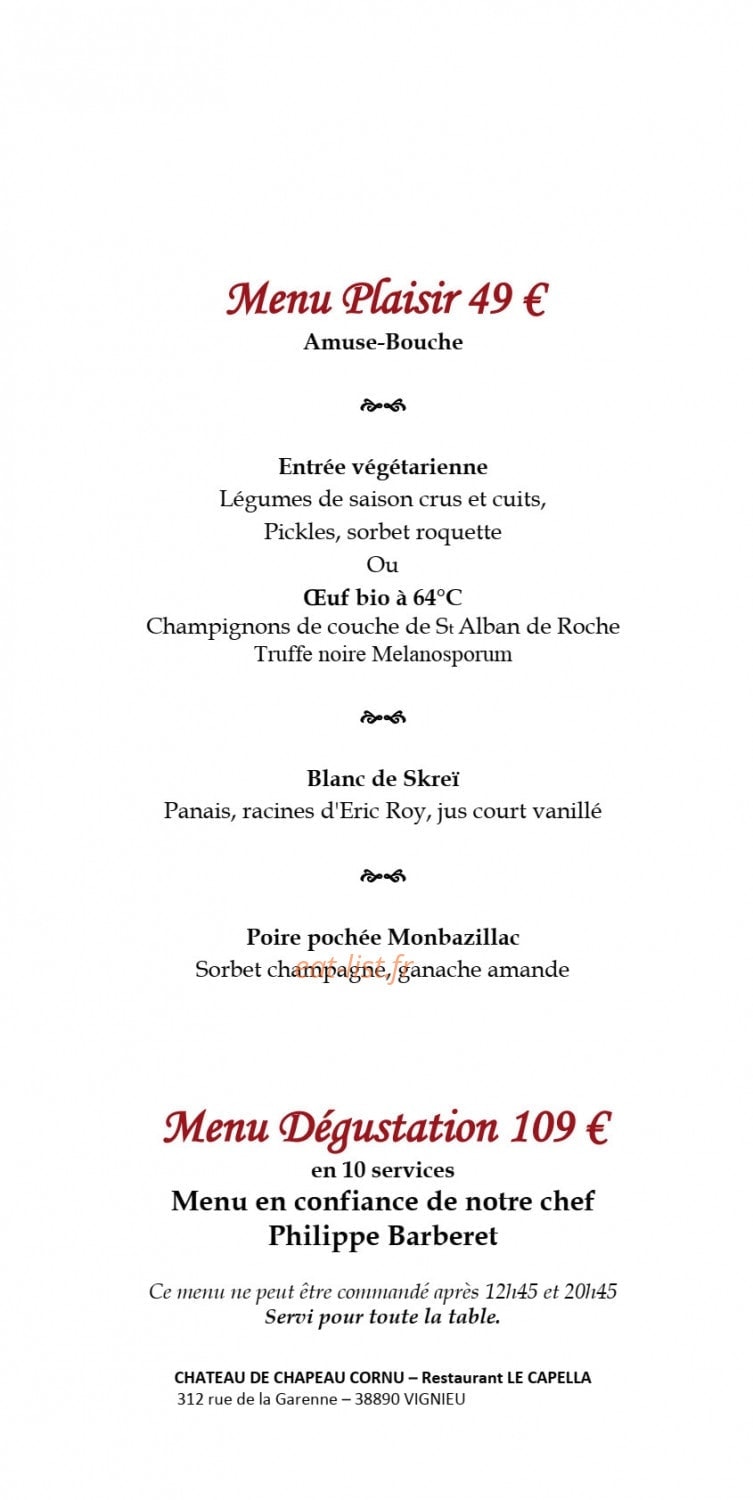 Le Capella — carte page 2