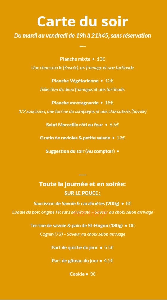 Au Perchoir — carte page 1