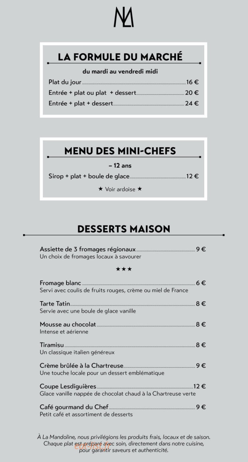 La Mandoline — carte page 3