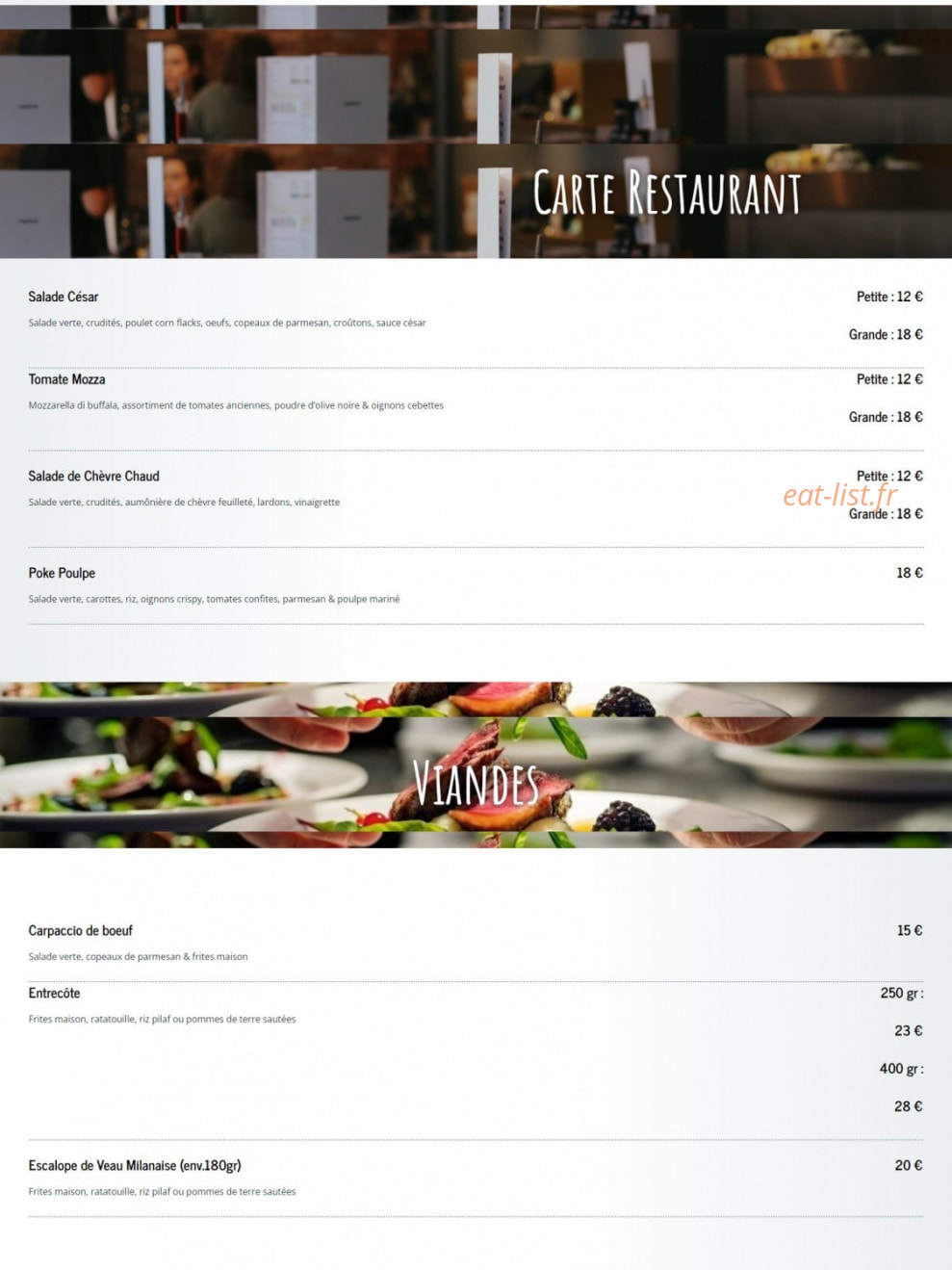 Le Bilboquet — carte page 2