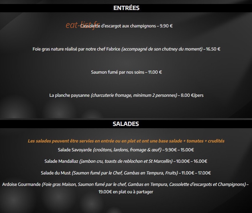 Le Must — carte page 1