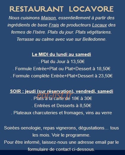 Le Tonneau Gourmand — carte page 1