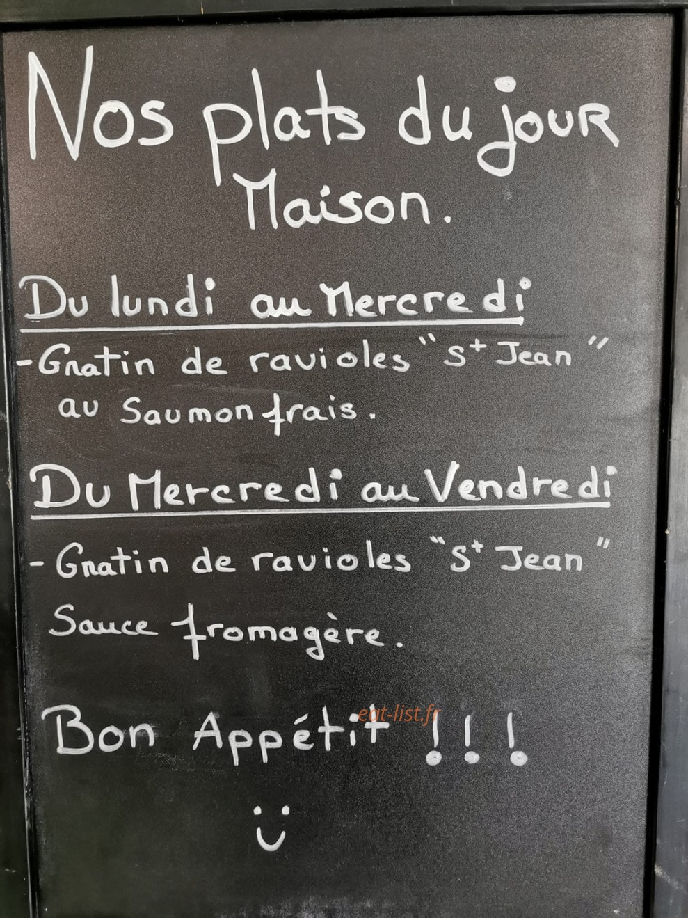 Pasta Chez Vous — carte page 1