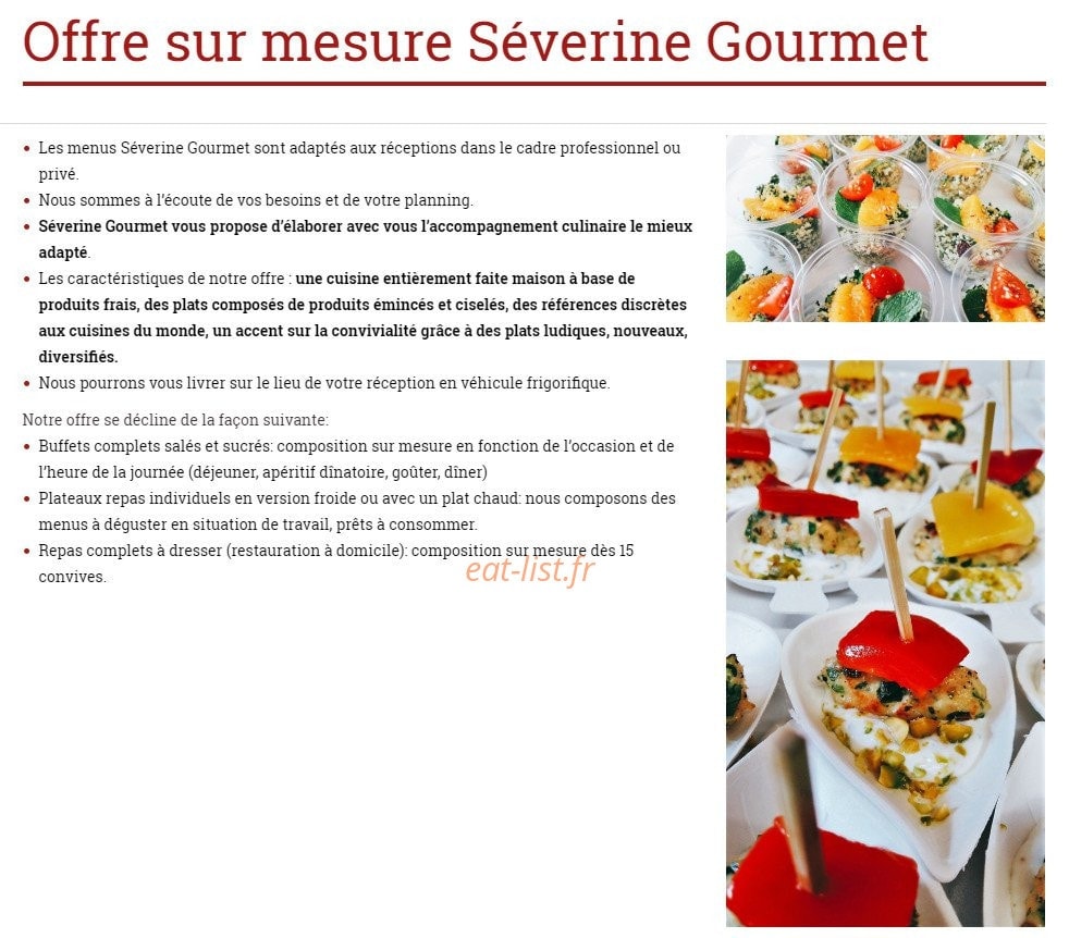 Severine Gourmet — carte page 3