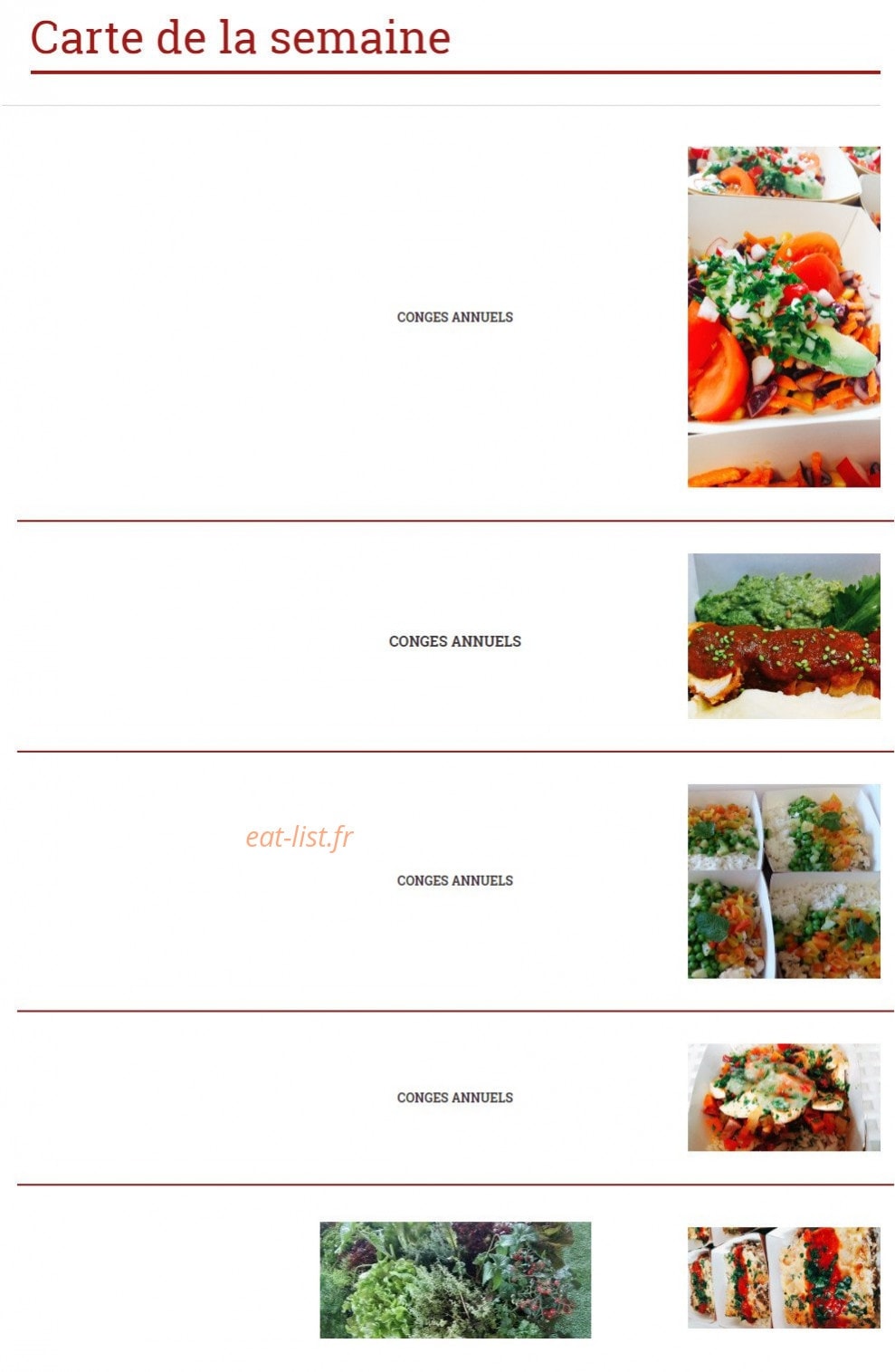 Severine Gourmet — carte page 1