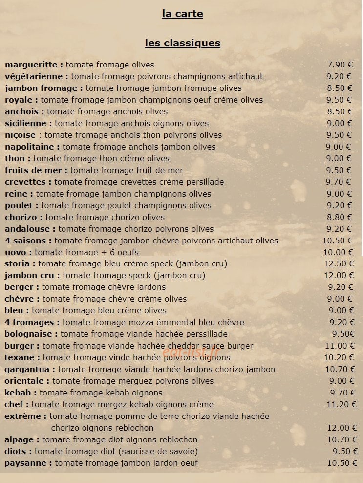 Storia pizza — carte page 1