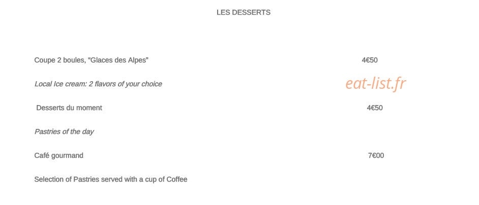 Le Chalet — carte page 3