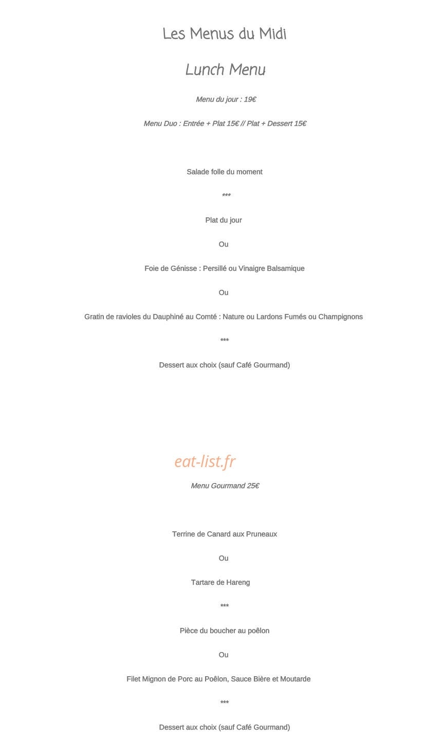Le Chalet — carte page 4