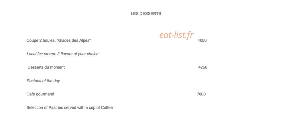 Le Chalet — carte page 7