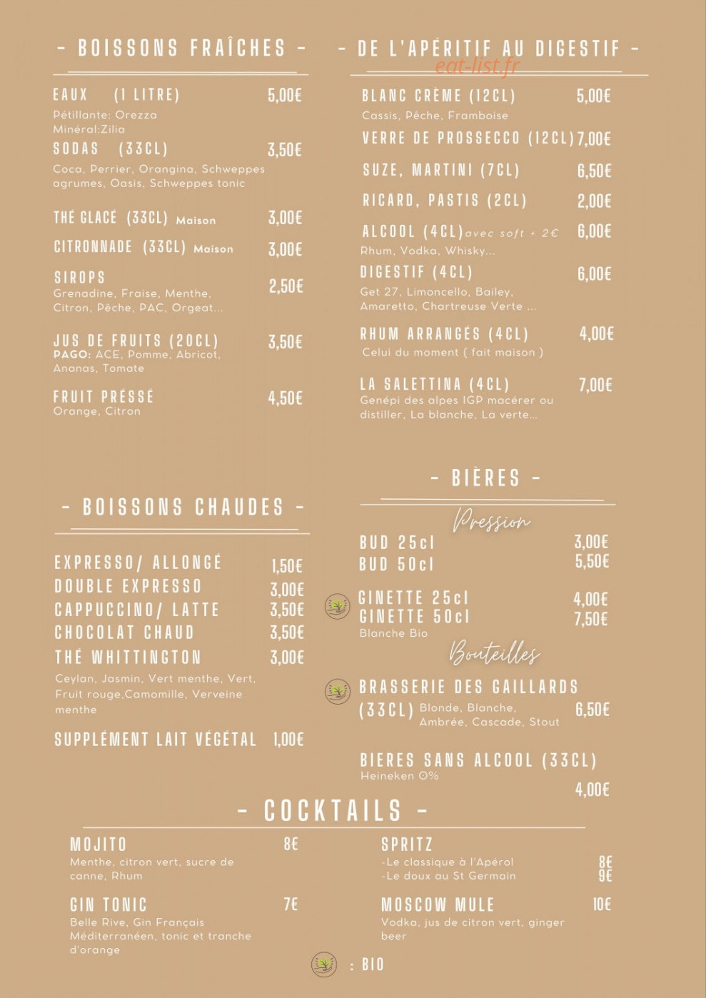 La Guinguette du Lac — carte page 4