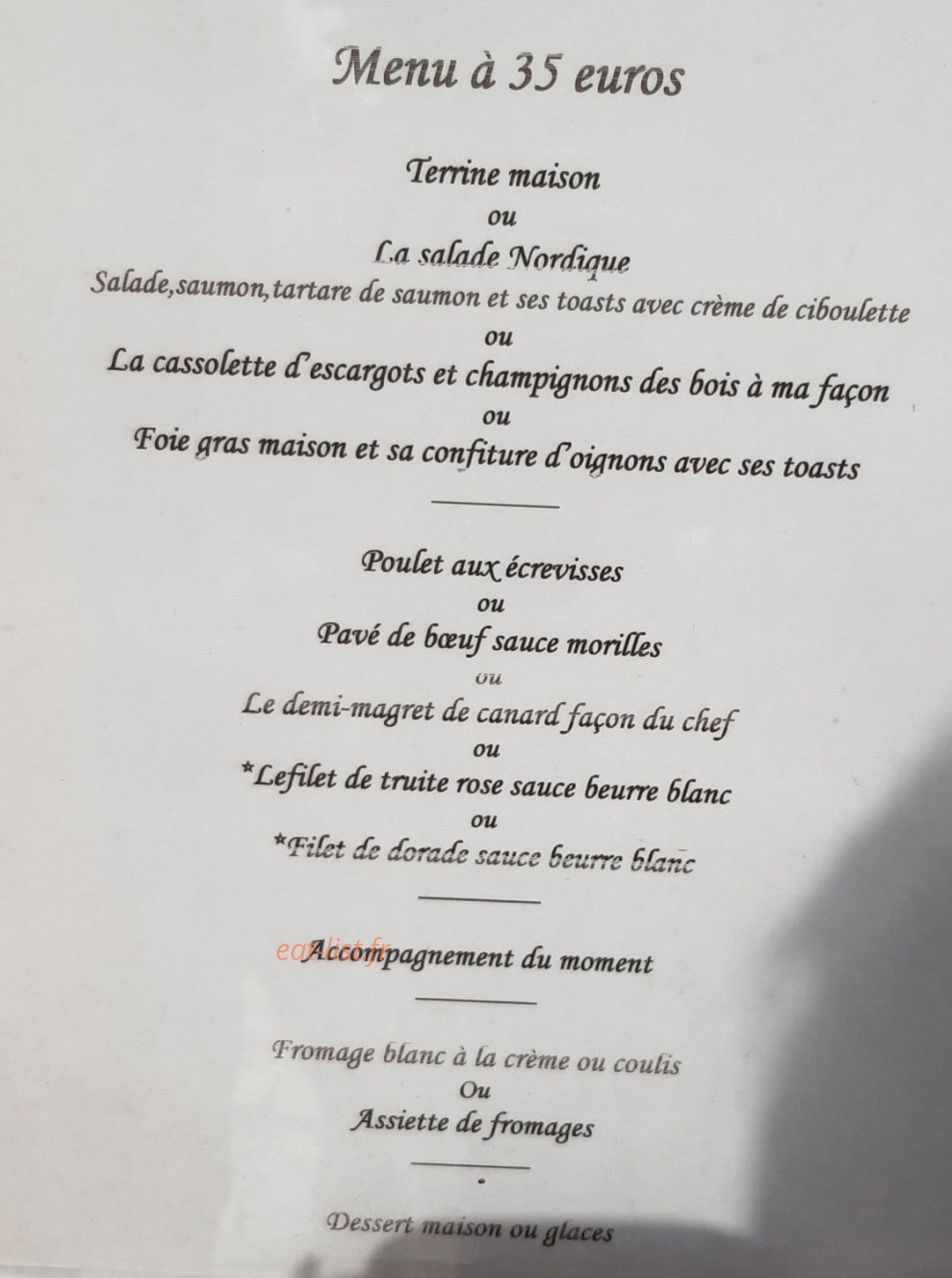 L'Auberge des Chasseurs — carte page 2
