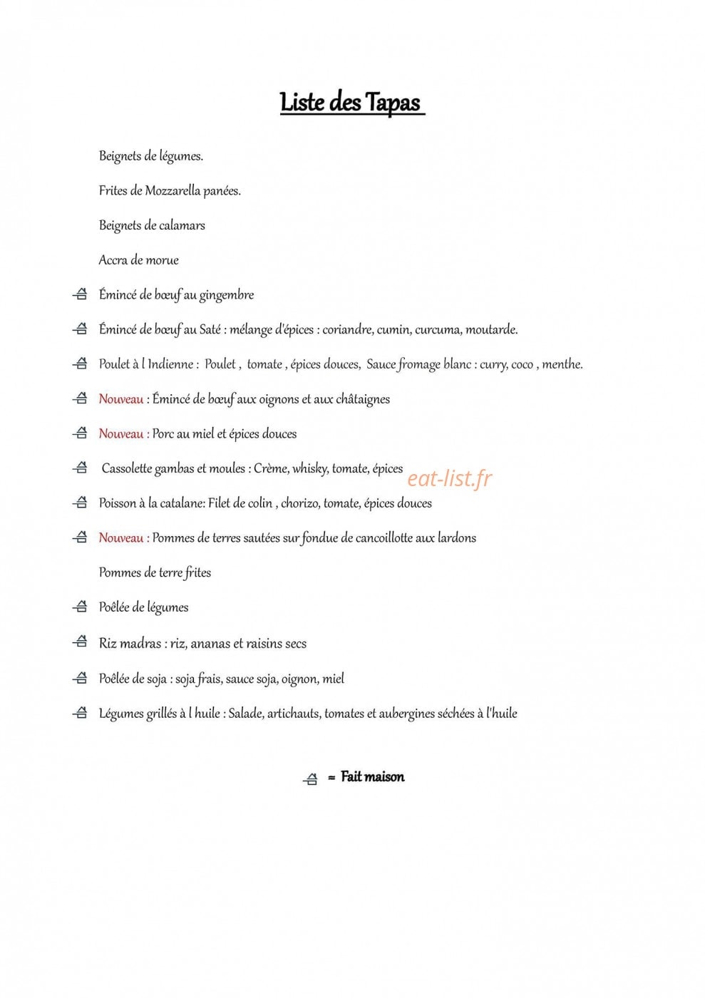 Aux dix Vins — carte page 4
