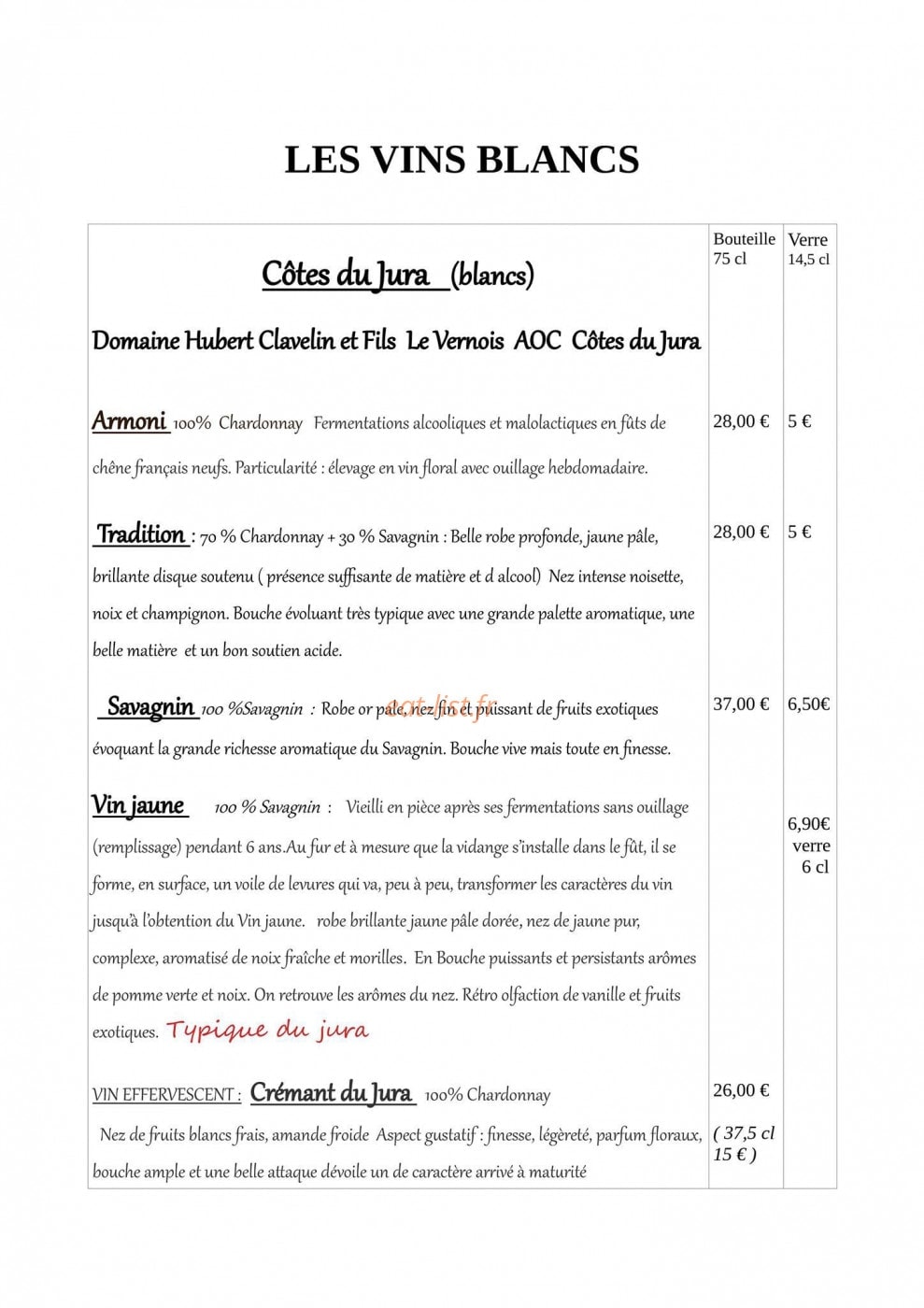 Aux dix Vins — carte page 6