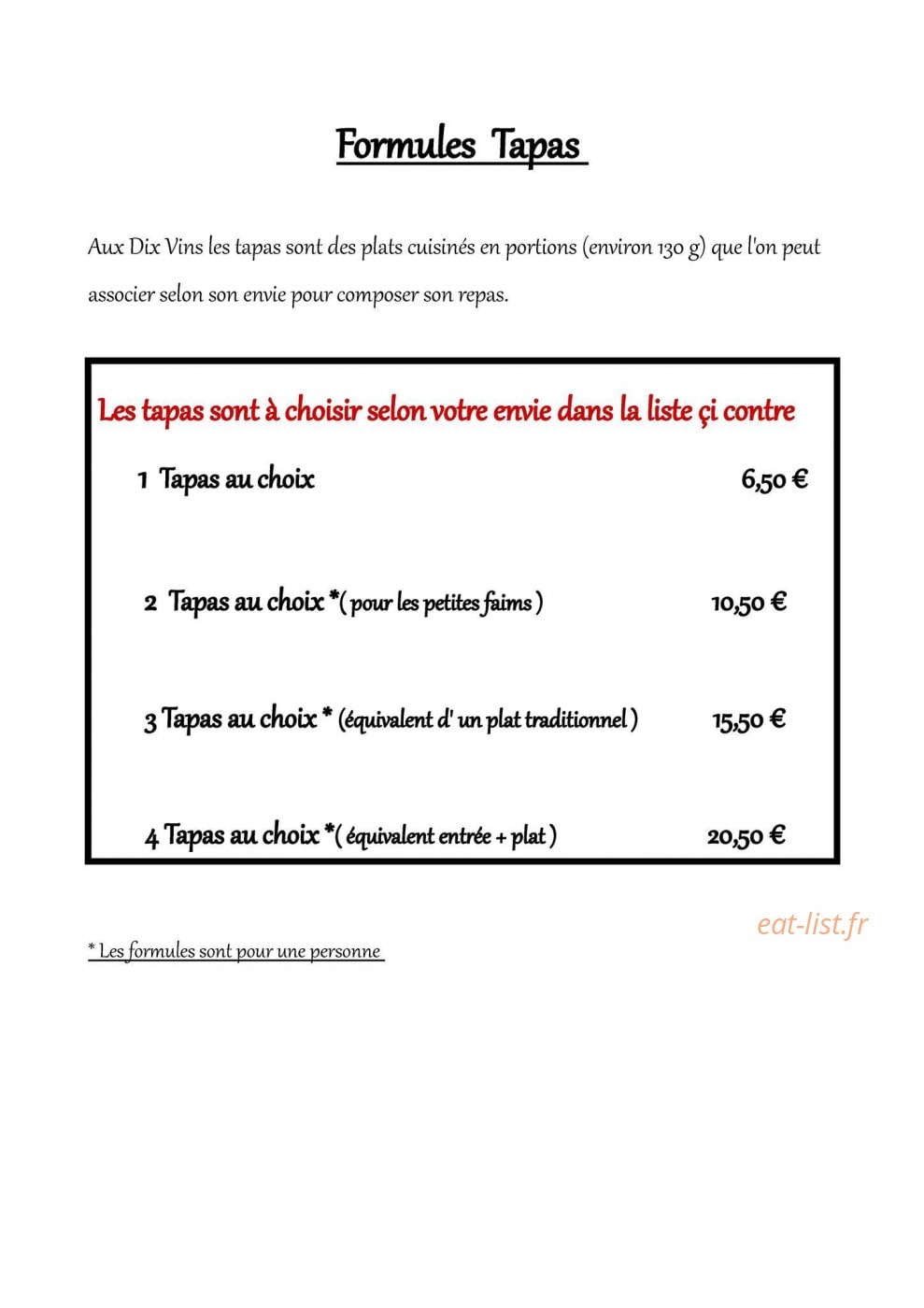 Aux dix Vins — carte page 3