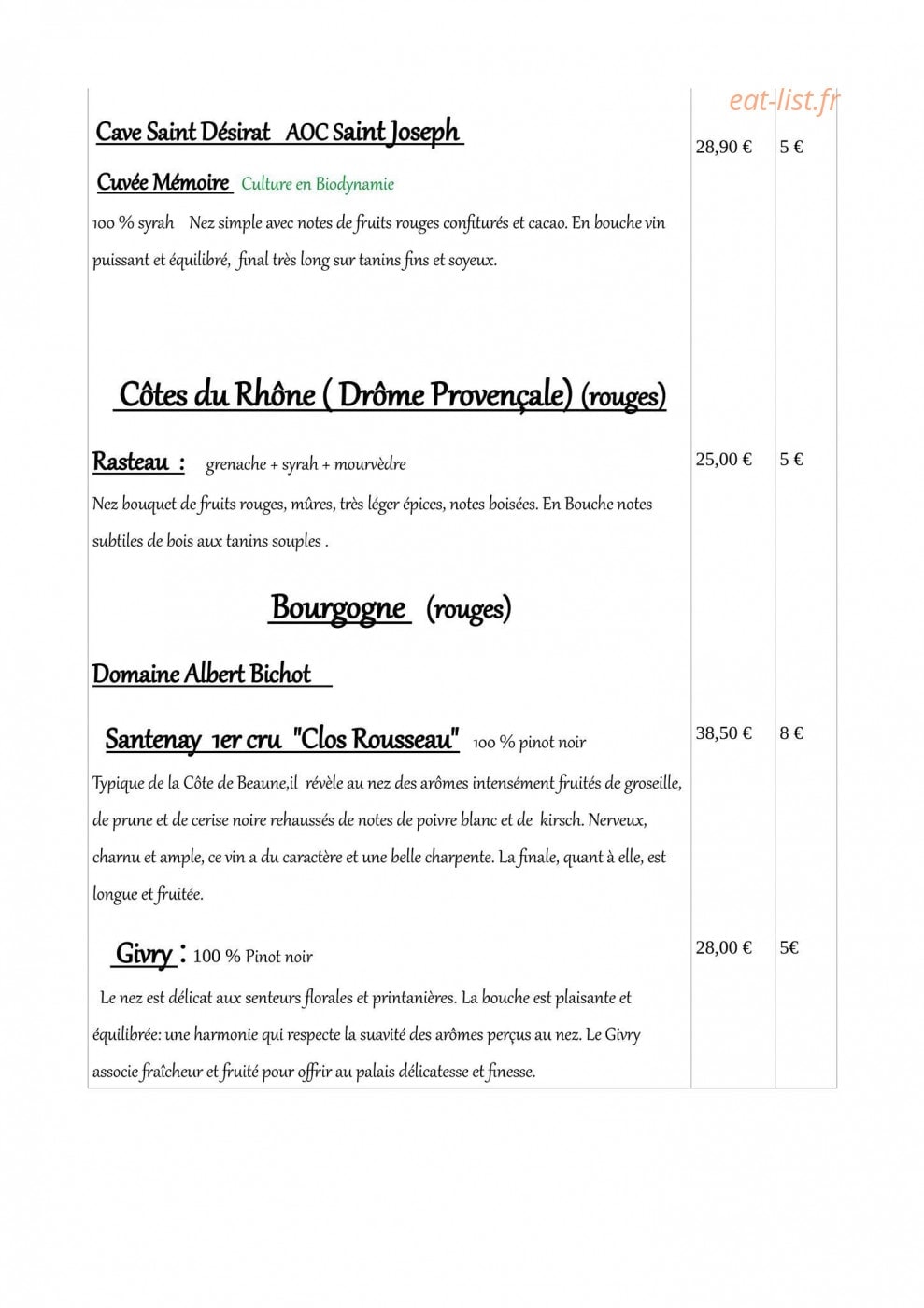Aux dix Vins — carte page 9