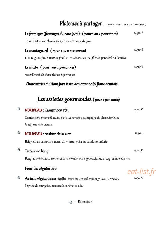 Aux dix Vins — carte page 2