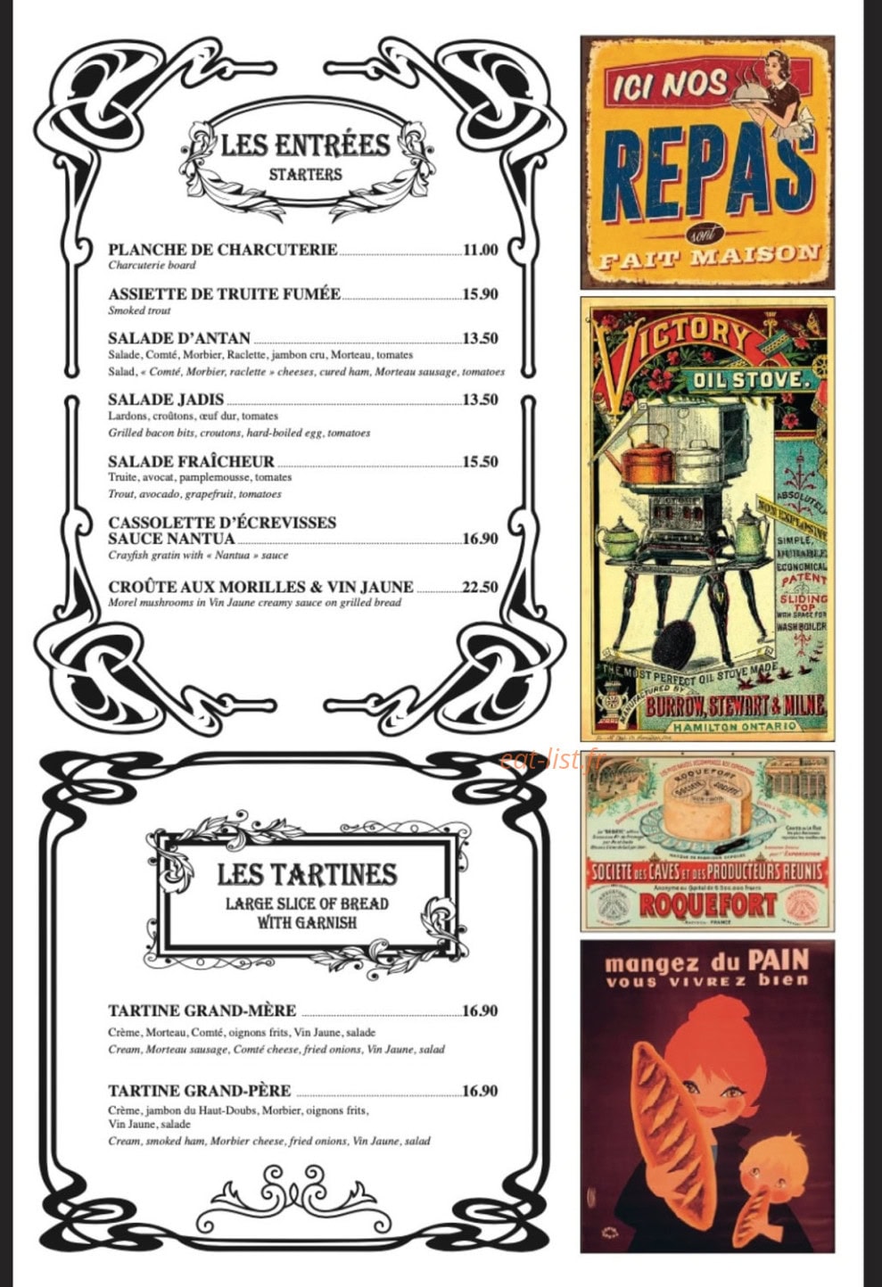 Aux Plaisirs d'Antan — carte page 3