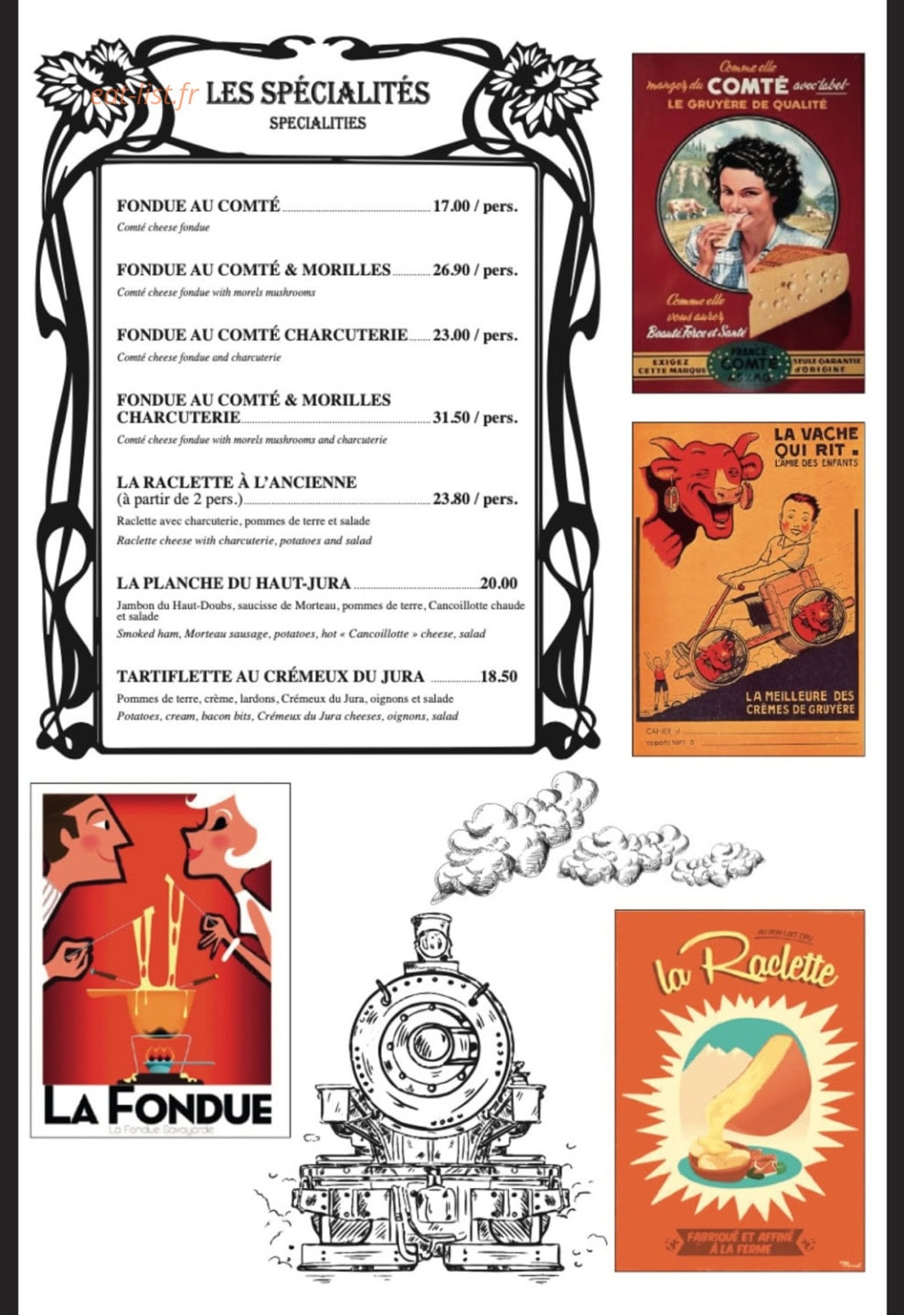 Aux Plaisirs d'Antan — carte page 4