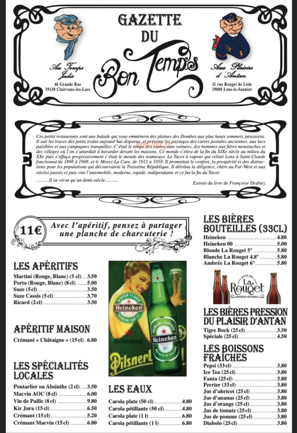 Aux Plaisirs d'Antan — carte page 5