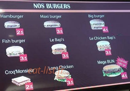 BBS snack — carte page 12