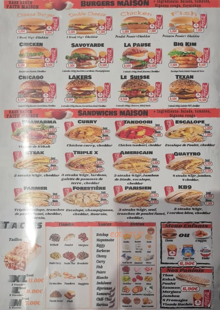 Burger One — carte page 3